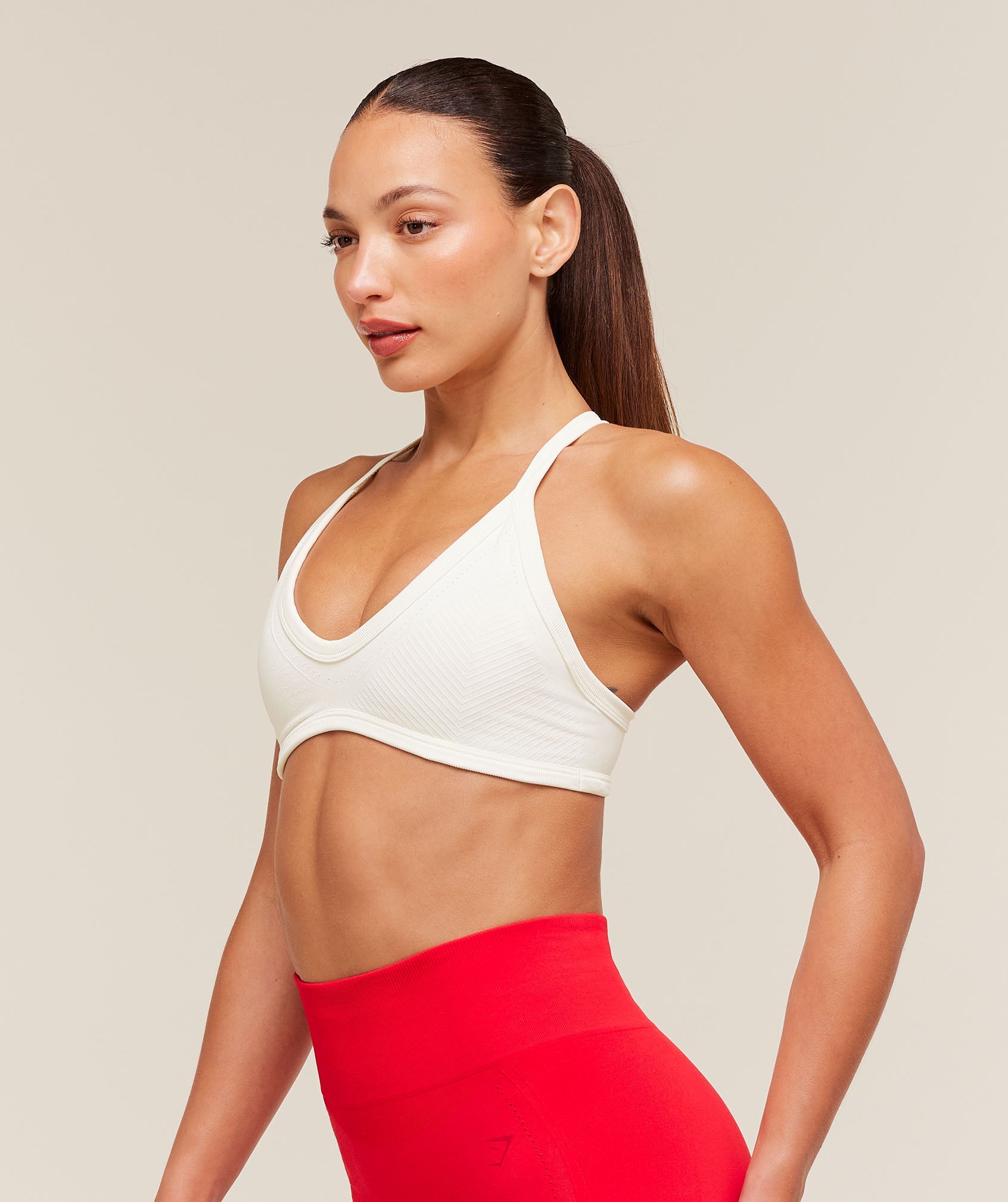 Women's Gymshark Energise Seamless Sports Bra Soft White