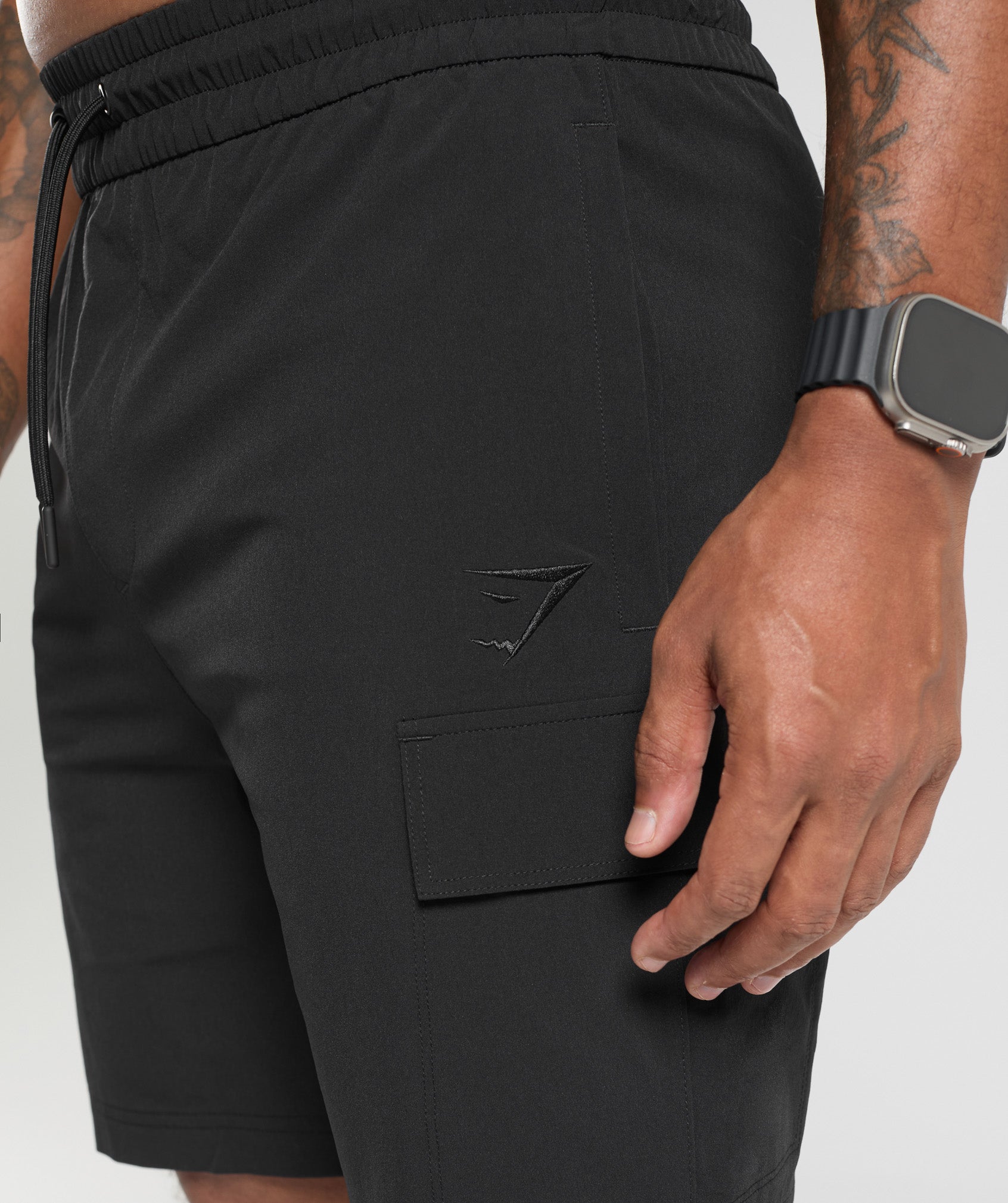 Gymshark Stretch Woven Cargo Shorts Black