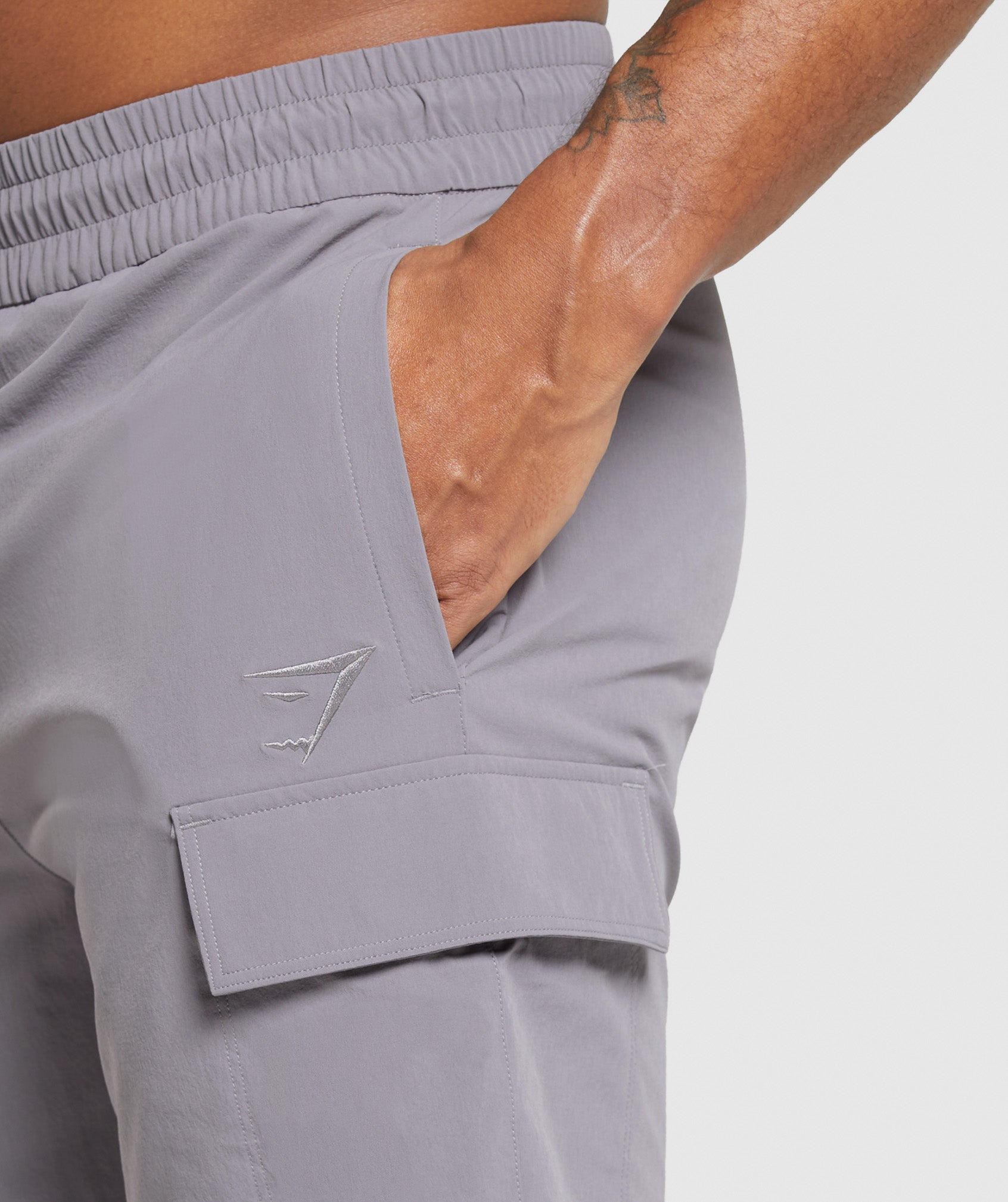 Gymshark Stretch Woven Cargo Shorts Medium Grey