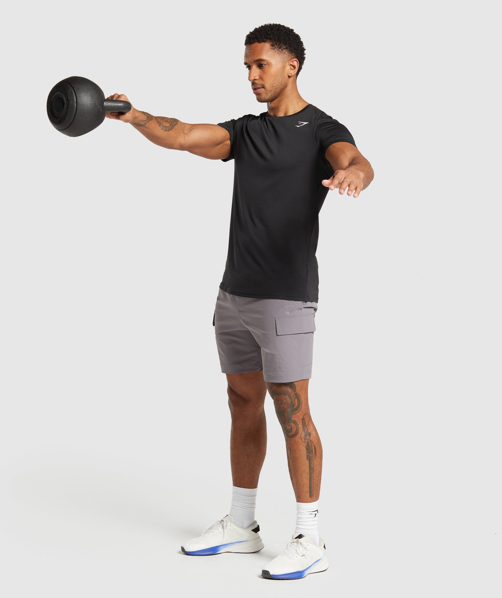 Gymshark Stretch Woven Cargo Shorts Medium Grey