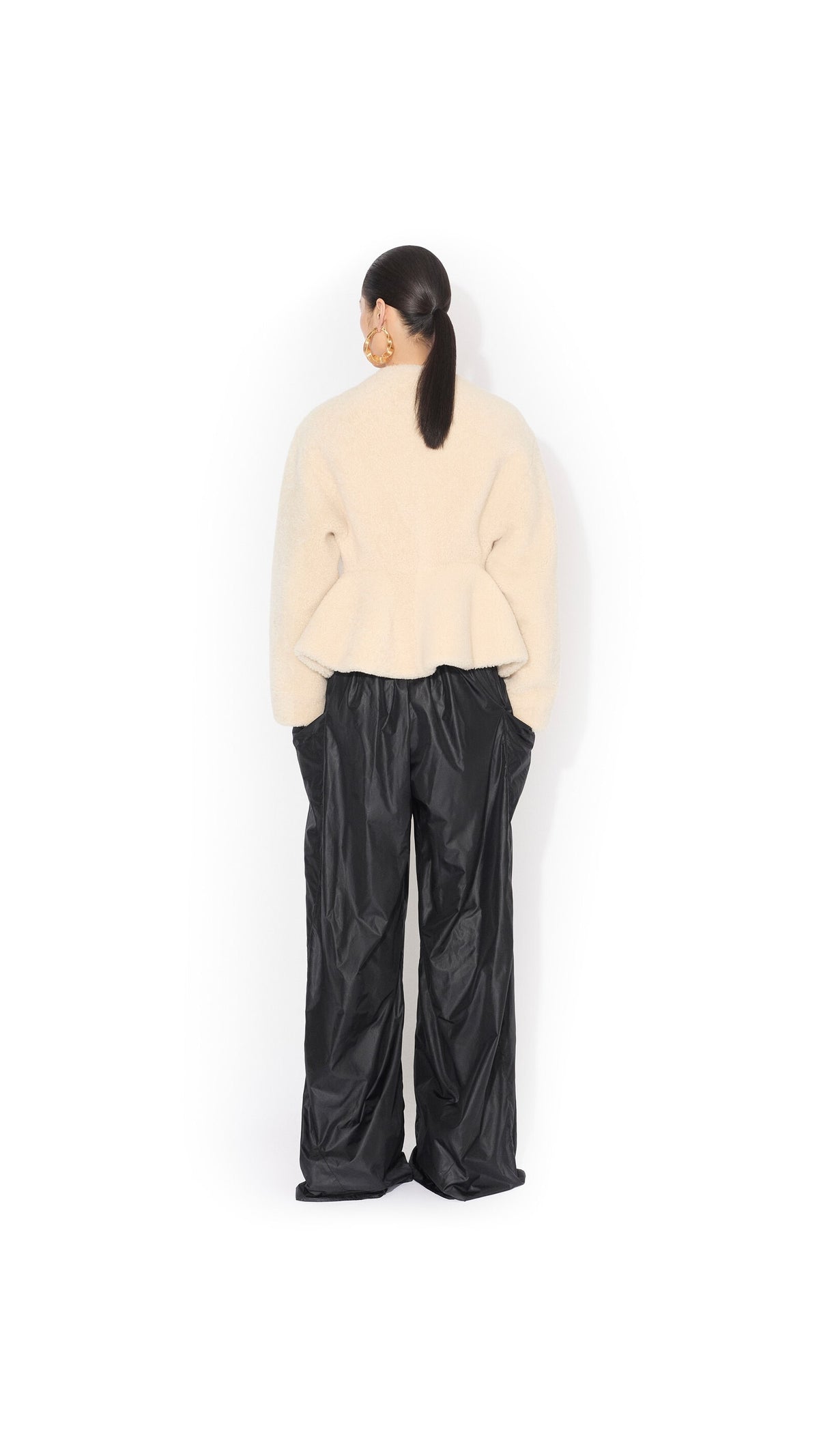 Alaïa Shearling Peplum Jacket