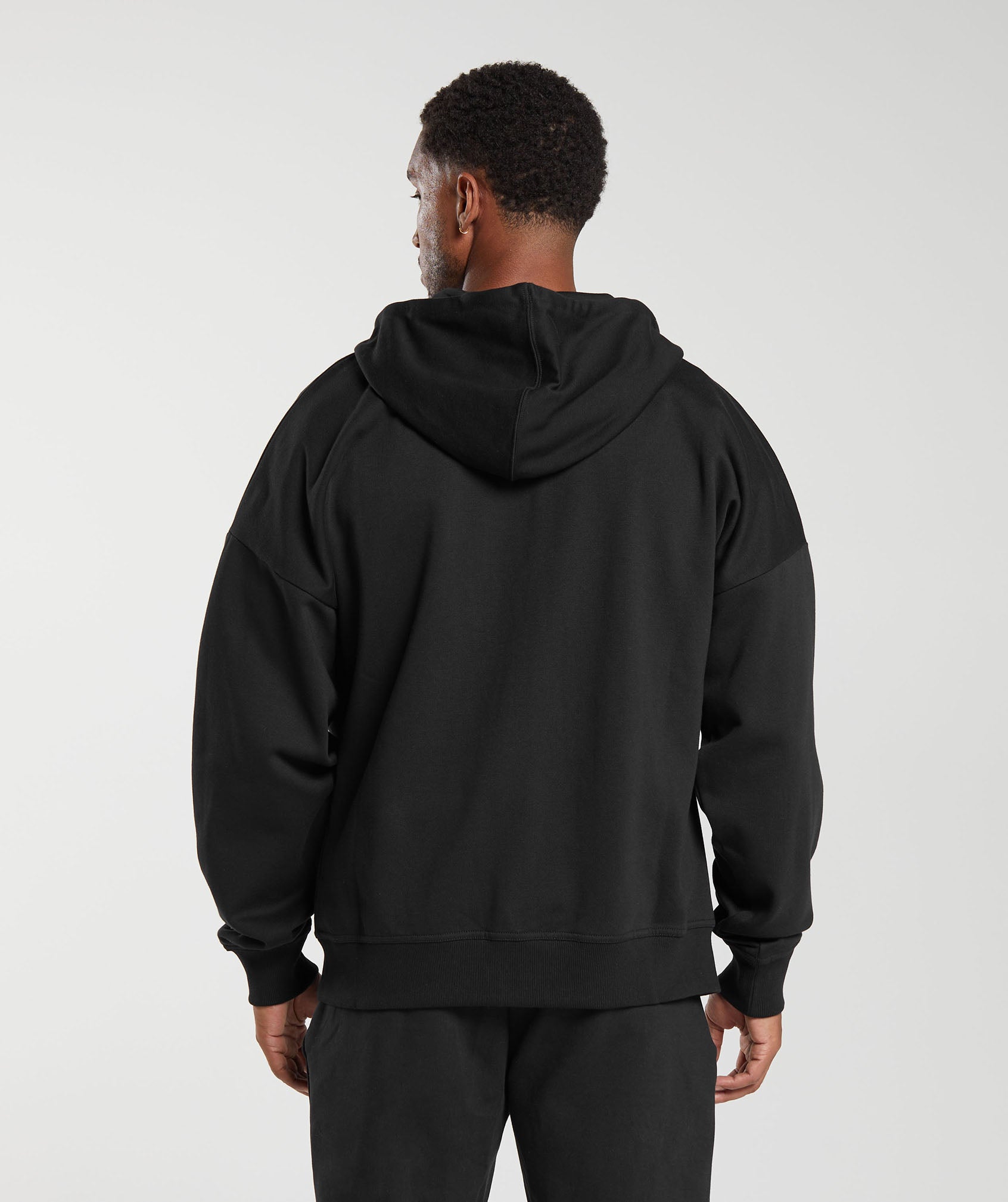 Gymshark Crest Oversized Zip Up Hoodie Black