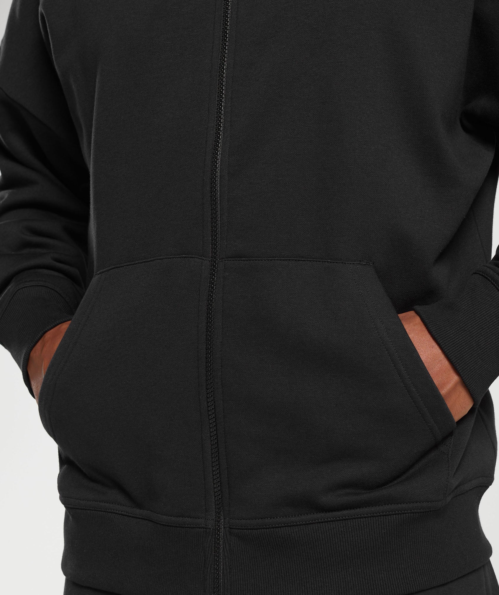 Gymshark Crest Oversized Zip Up Hoodie Black