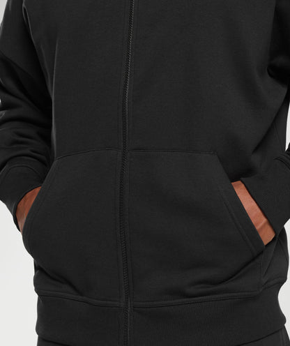 Gymshark Crest Oversized Zip Up Hoodie Black