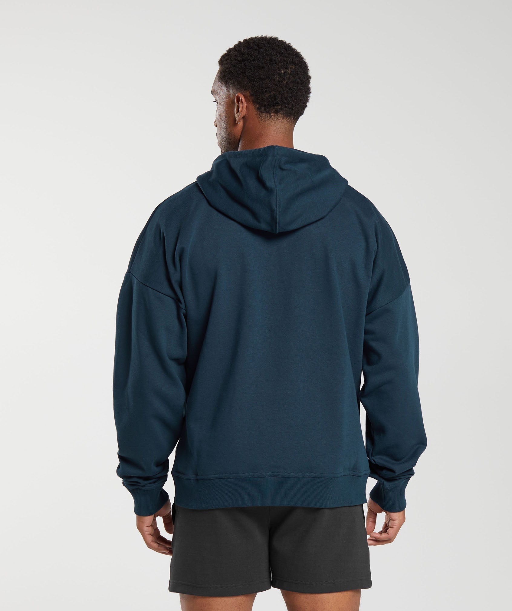 Gymshark Crest Oversized Zip Up Hoodie Navy