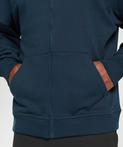 Gymshark Crest Oversized Zip Up Hoodie Navy