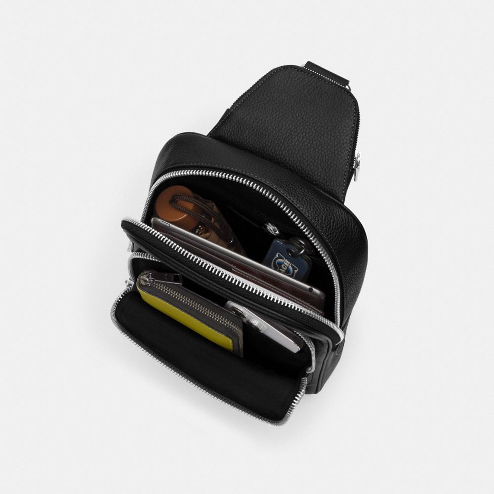 Coach Ethan Pack In Signature Canvas Gunmetal Charcoal Black