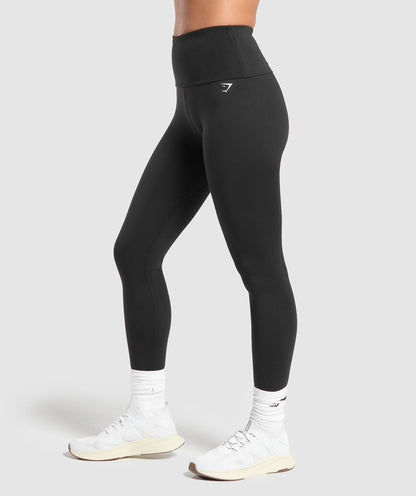Women's Gymshark Everyday Foldover Leggings Black