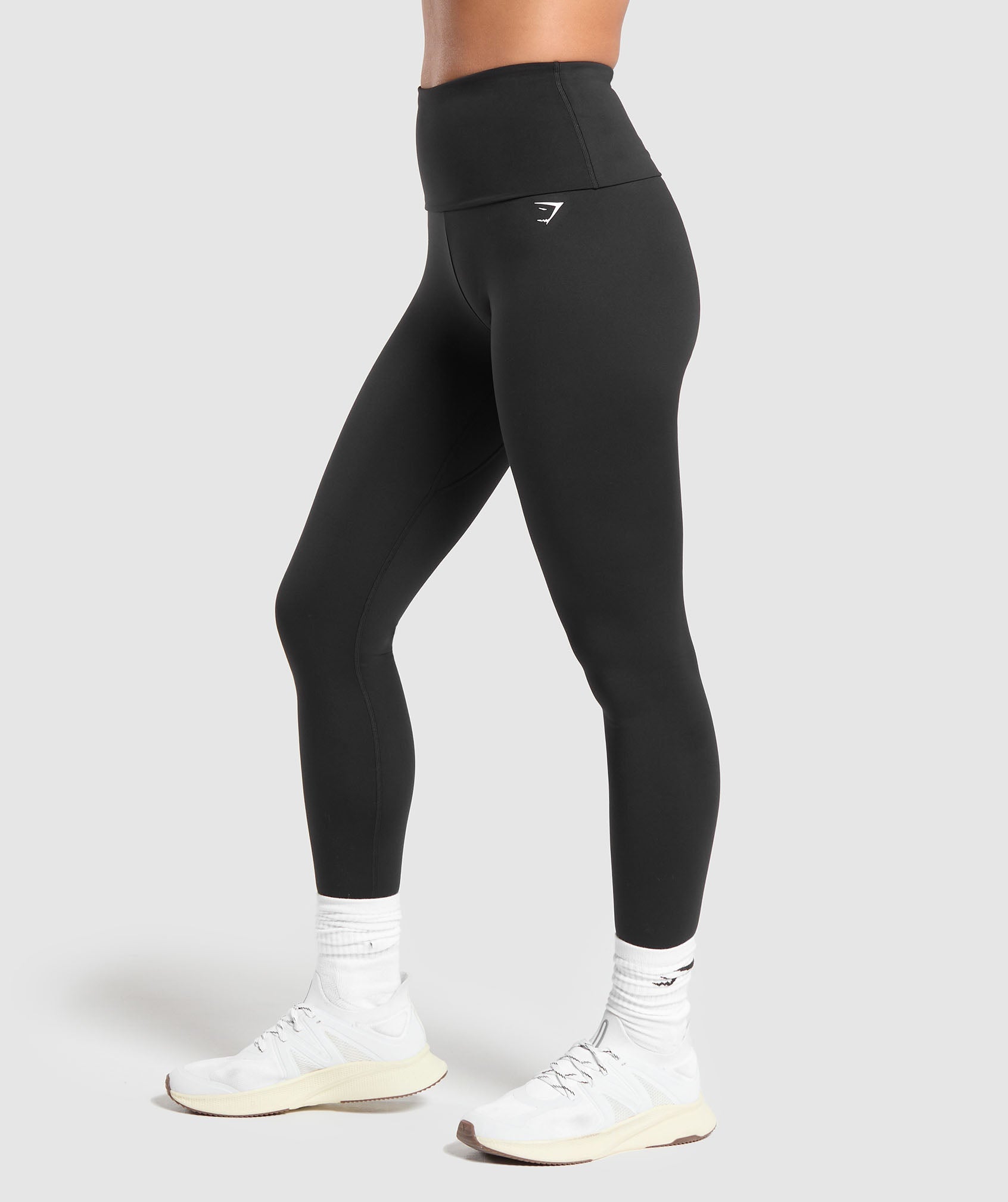 Women's Gymshark Training Foldover Leggings Black