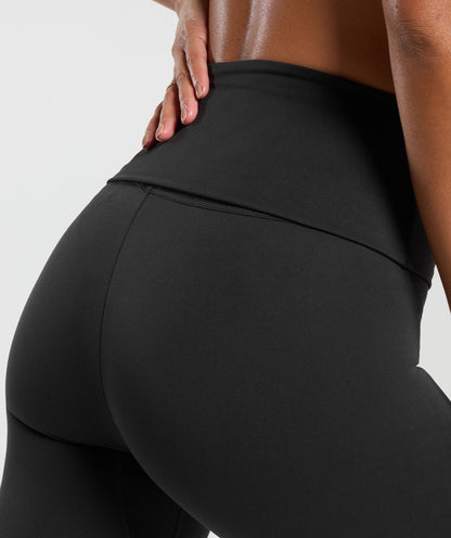 Women's Gymshark Everyday Foldover Leggings Black
