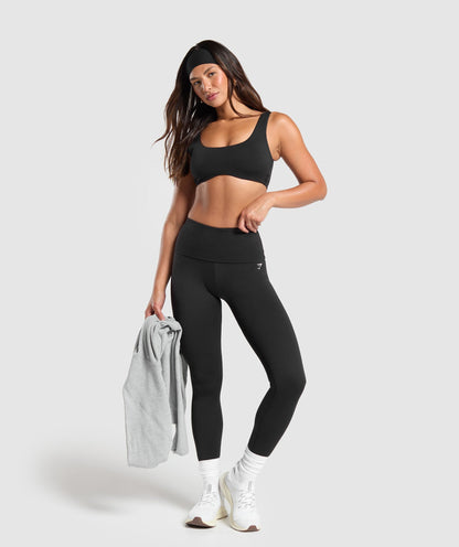 Women's Gymshark Everyday Foldover Leggings Black