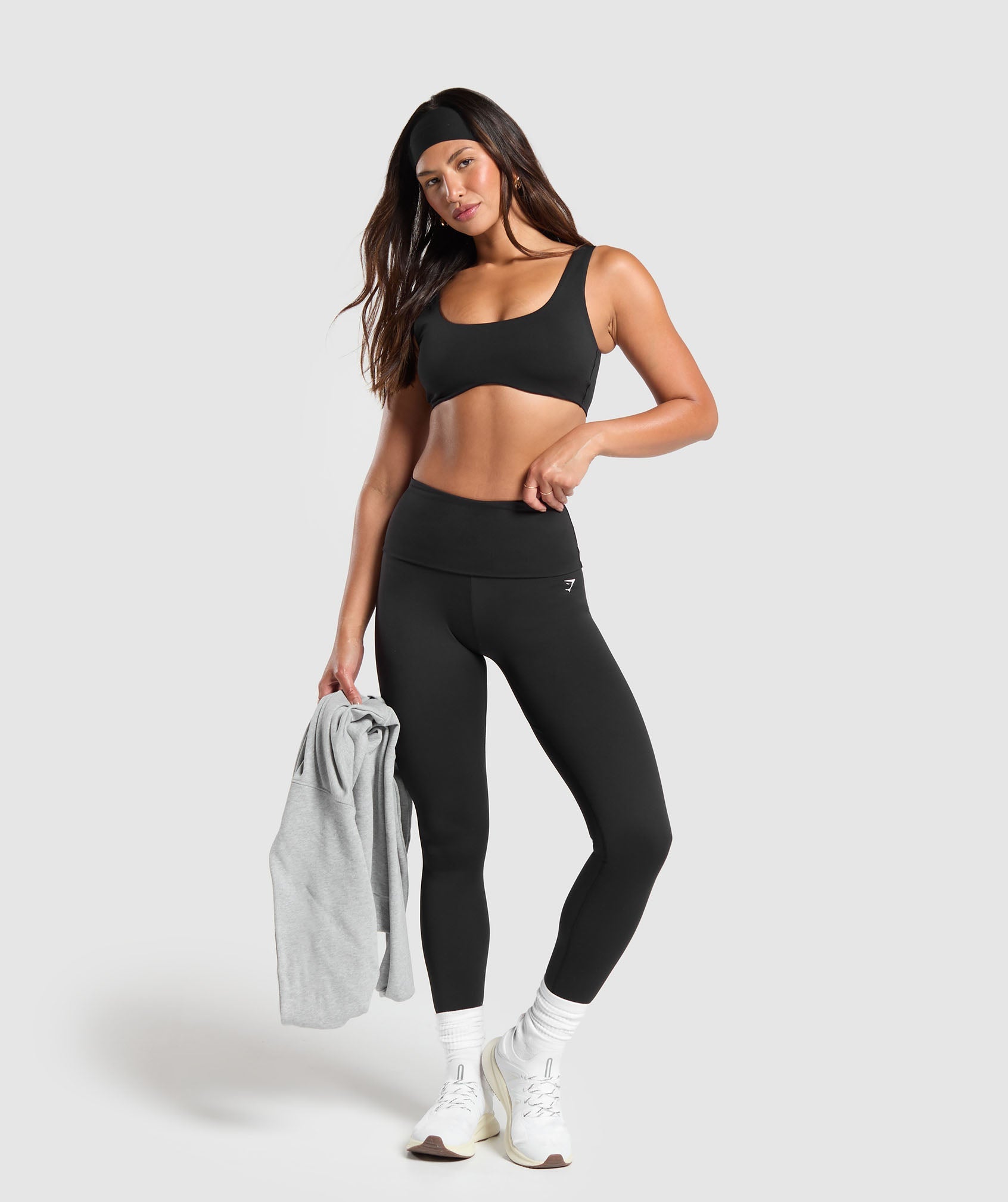 Women's Gymshark Training Foldover Leggings Black