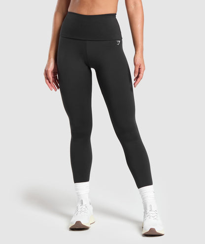 Women's Gymshark Training Foldover Leggings Black