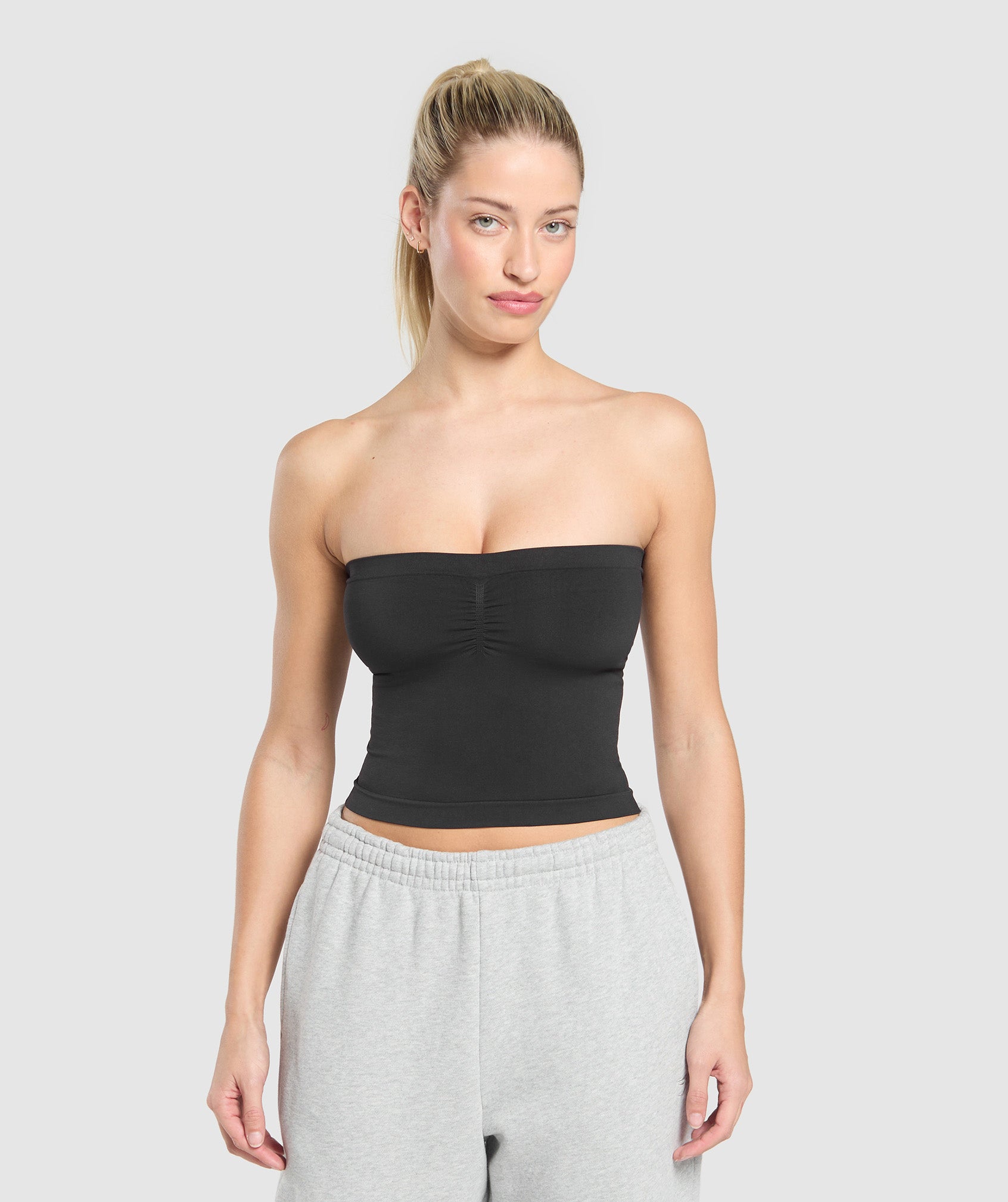 Women's Gymshark Everyday Seamless Midi Tube Top Black