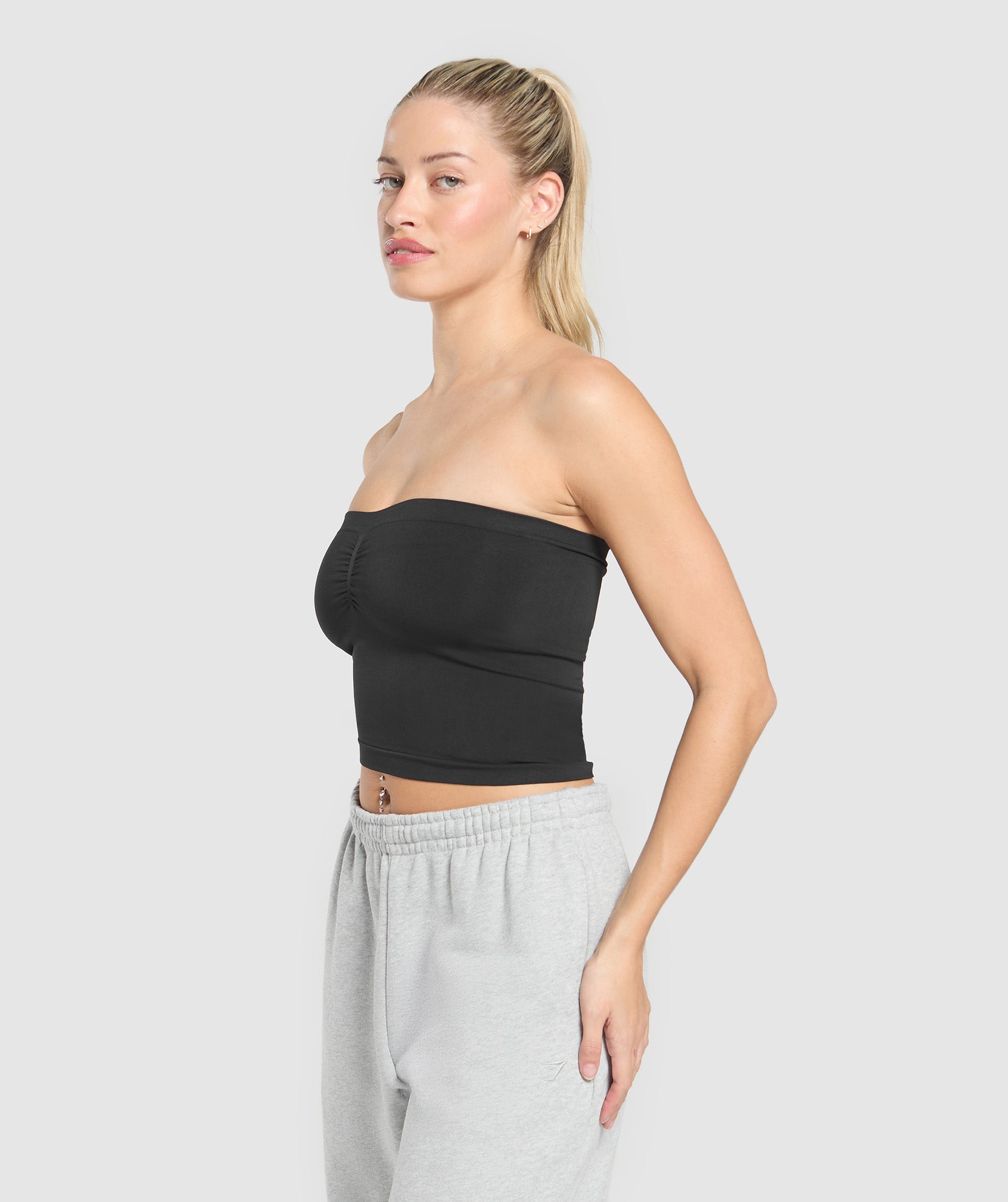 Women's Gymshark Everyday Seamless Midi Tube Top Black