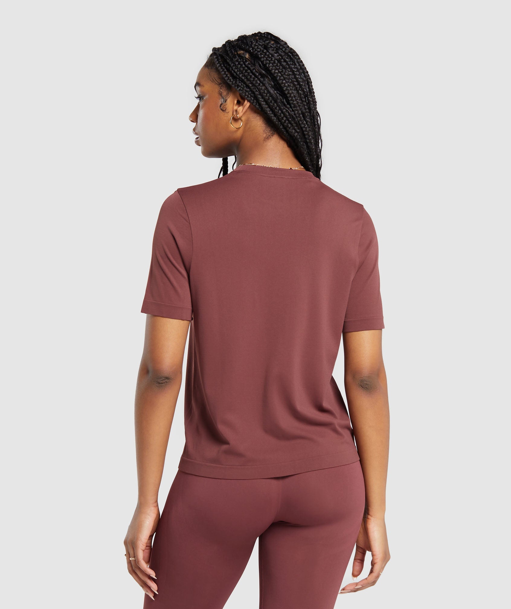 Women's Gymshark Everyday Seamless T-Shirt Burgundy Brown