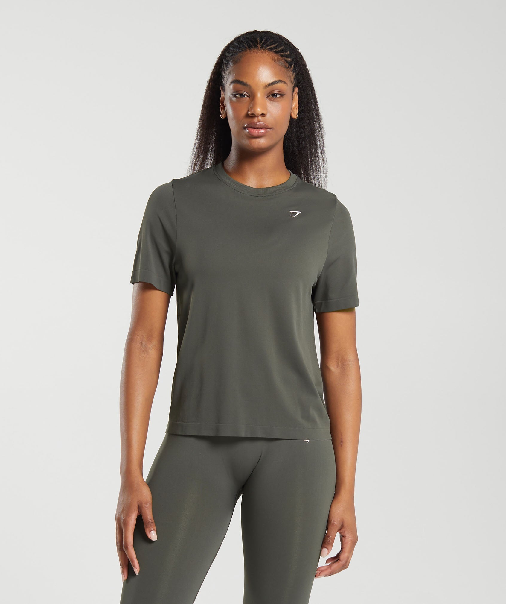 Women's Gymshark Everyday Seamless T-Shirt Strength Green