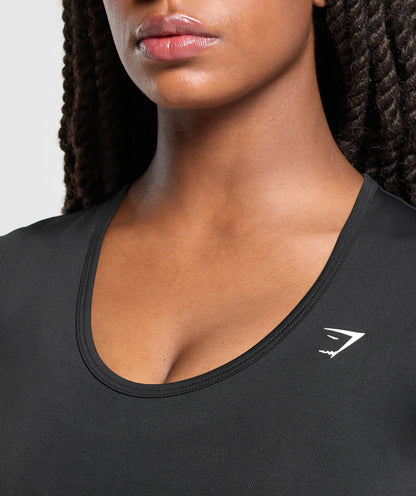Women's Gymshark Everyday Seamless Tight Fit Crew Neck Tee Black