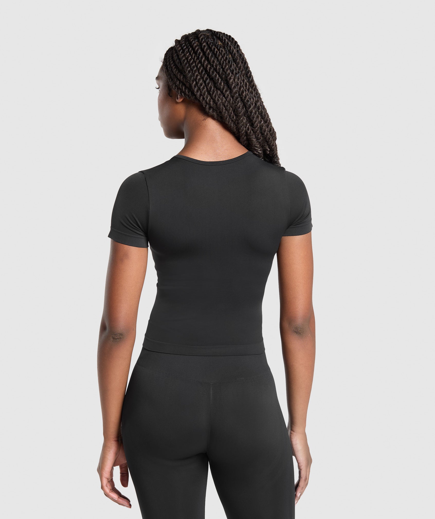 Women's Gymshark Everyday Seamless Tight Fit Crew Neck Tee Black