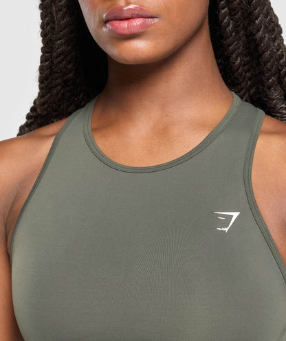 Women's Gymshark Everyday Seamless Tight Fit Tank Strength Green