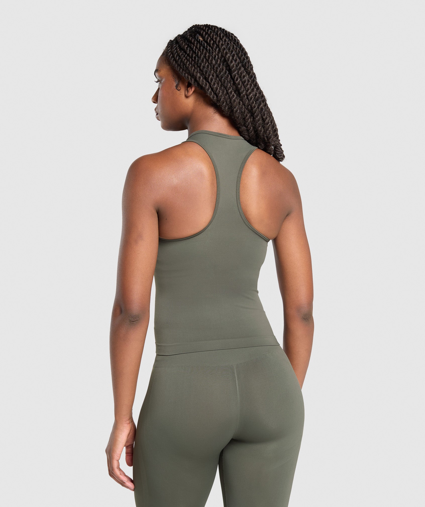 Women's Gymshark Everyday Seamless Tight Fit Tank Strength Green