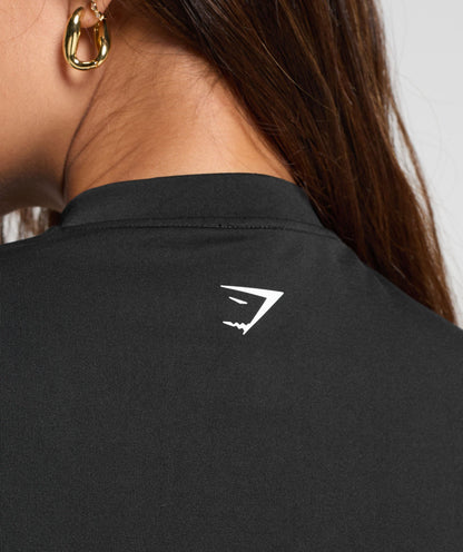 Women's Gymshark Everyday Seamless Zip Tracktop Black