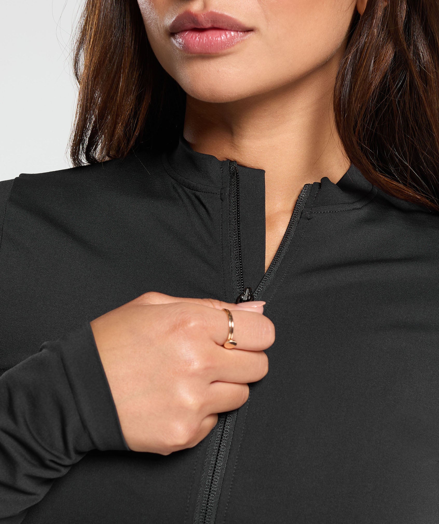 Women's Gymshark Everyday Seamless Zip Tracktop Black