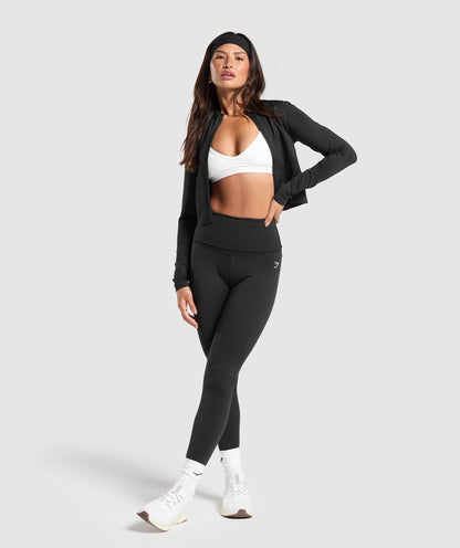 Women's Gymshark Everyday Seamless Zip Tracktop Black