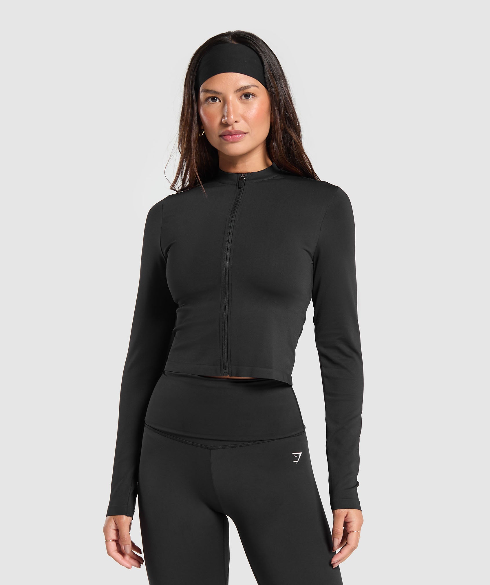 Women's Gymshark Everyday Seamless Zip Tracktop Black