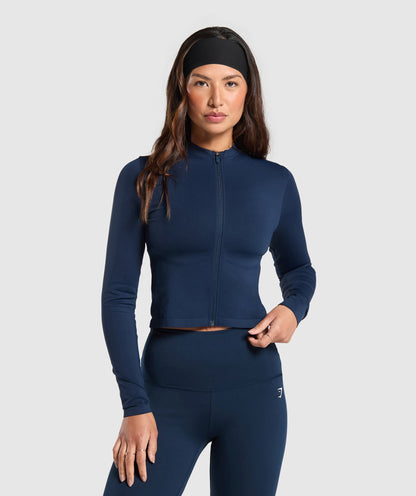 Women's Gymshark Everyday Seamless Zip Tracktop Navy