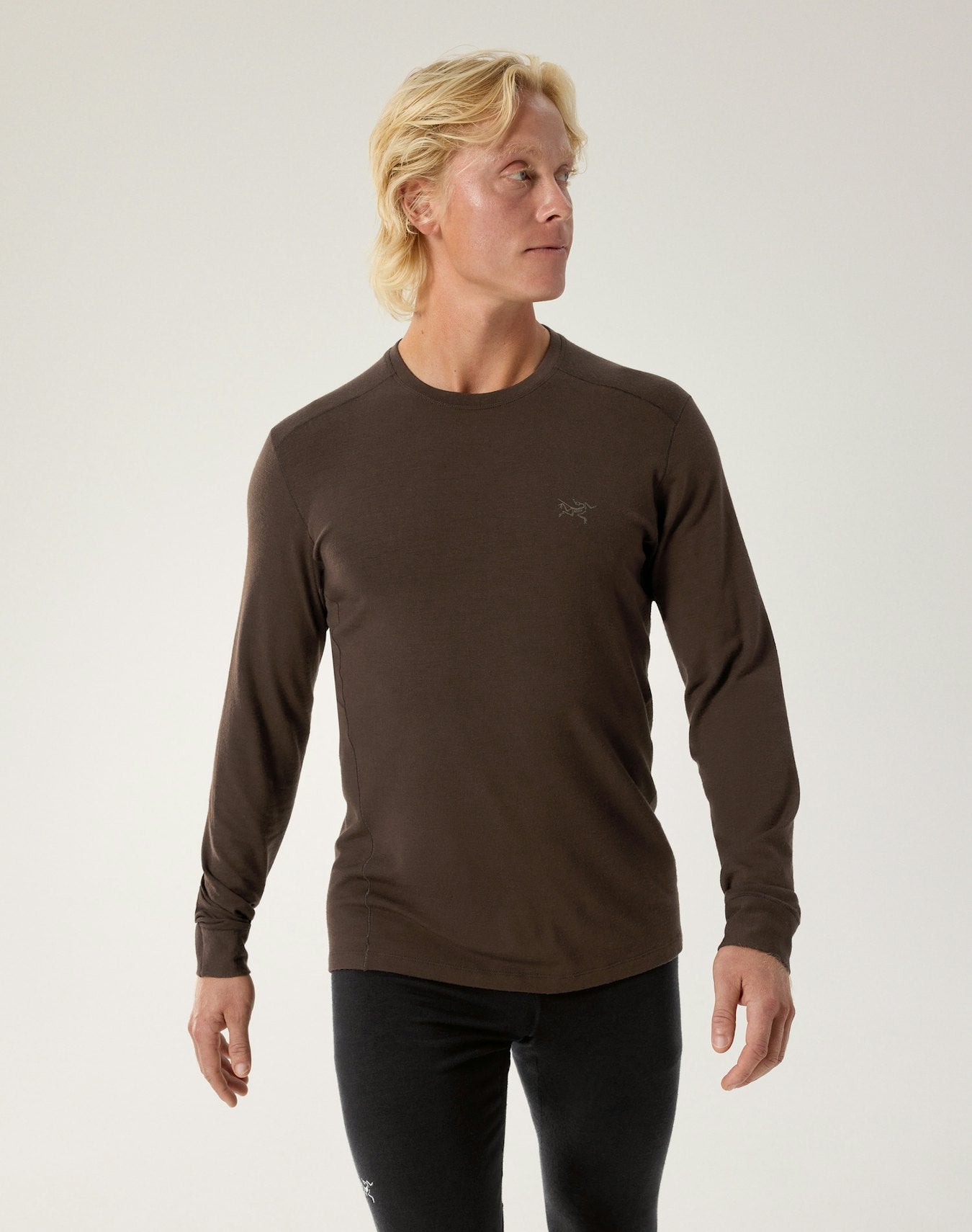 Arc'teryx Outlet Rho Merino Wool Crew Neck LS Men's Carob