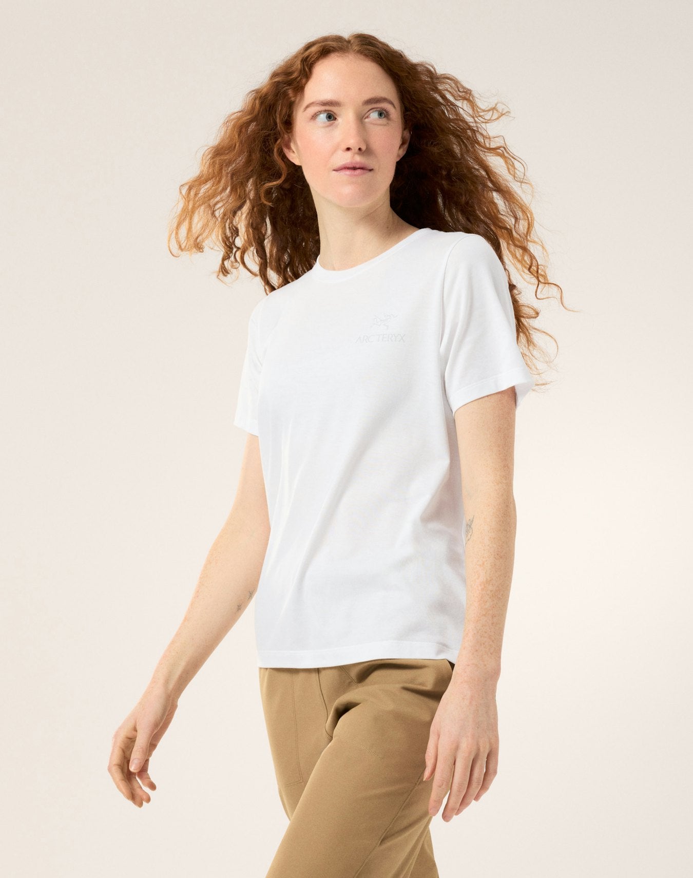 Arc'teryx Kragg SL Cotton Emblem Crew Shirt SS Women's - White Light