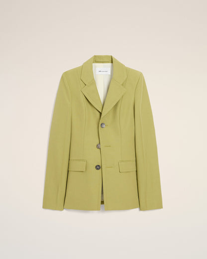AmiParis Green New Wool Single Breasted Fitted Jacket Women's