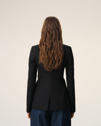 AmiParis Black New Wool Single Breasted Fitted Jacket Women's