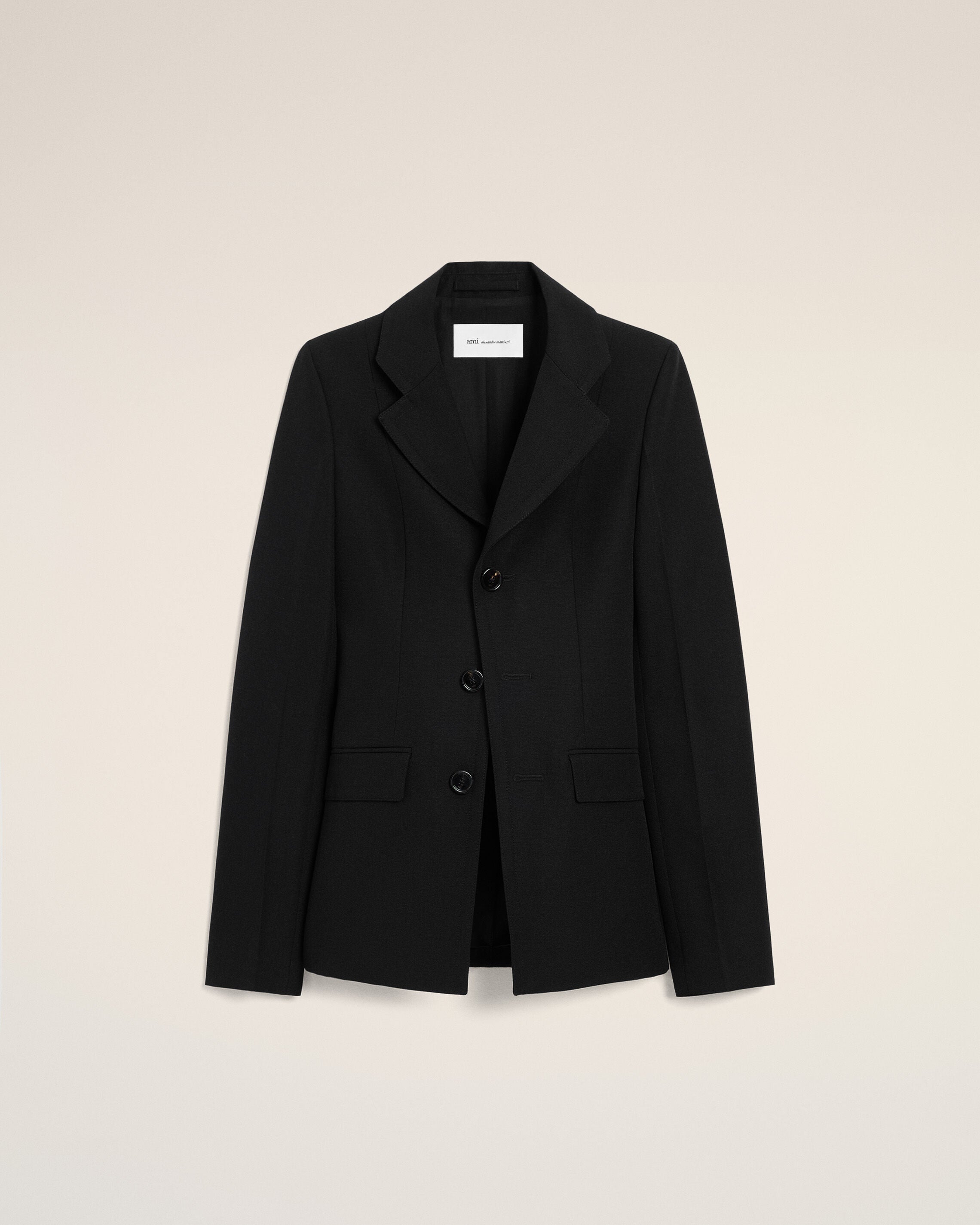 AmiParis Black New Wool Single Breasted Fitted Jacket Women's