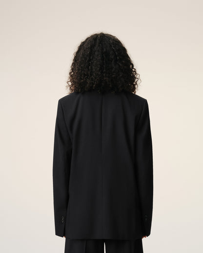 AmiParis Black New Wool Single Breasted Boxy Jacket Women's
