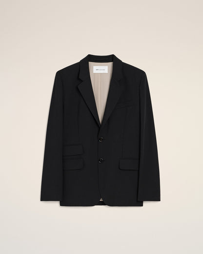 AmiParis Black New Wool Single Breasted Boxy Jacket Women's