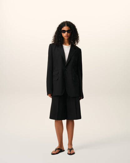 AmiParis Black New Wool Single Breasted Boxy Jacket Women's