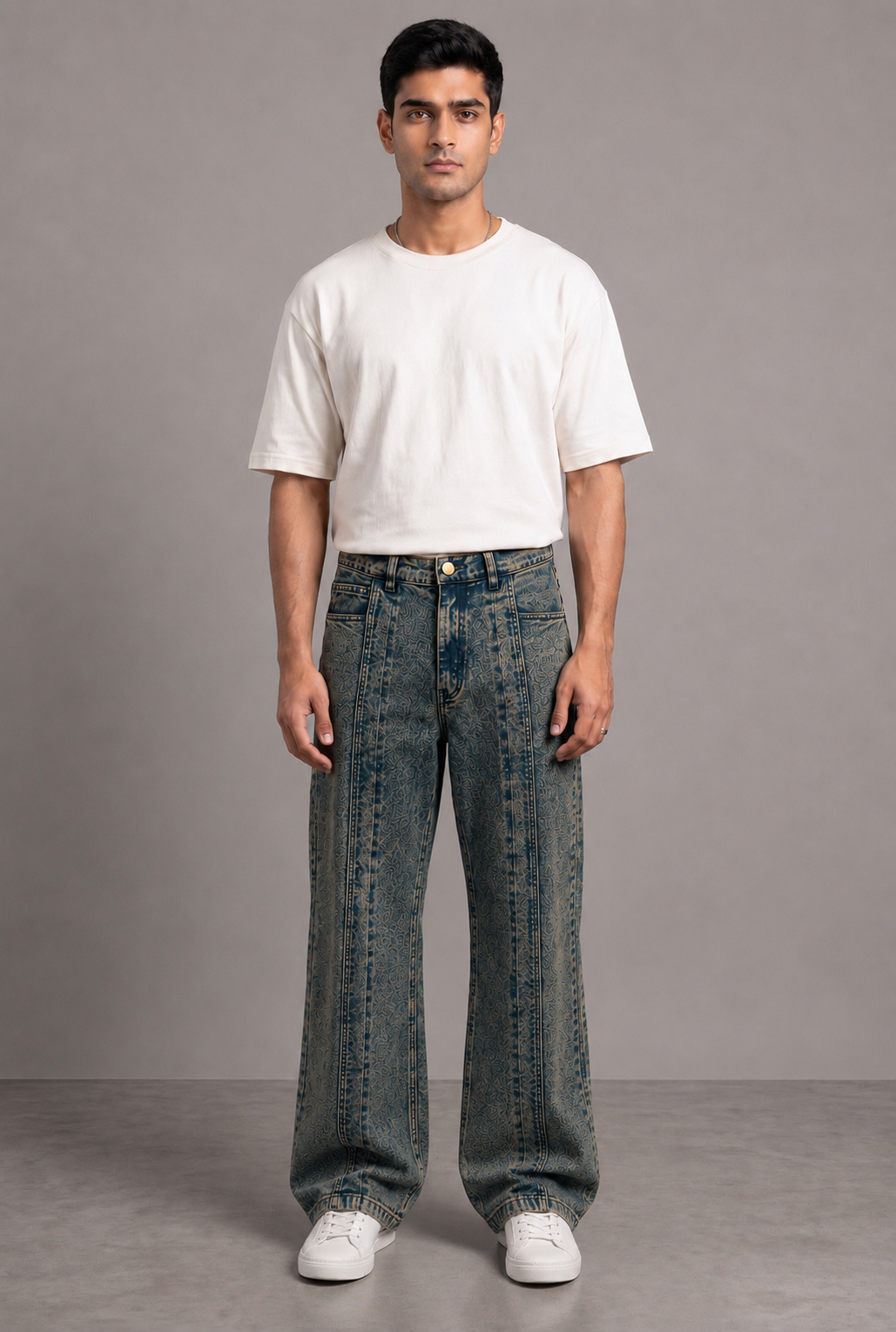DECADE OLD VINTAGE PLEATED DENIM MEN'S JEANS