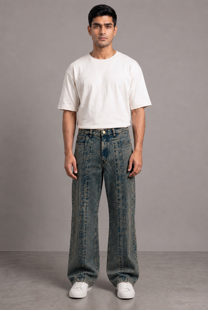 DECADE OLD VINTAGE PLEATED DENIM MEN'S JEANS