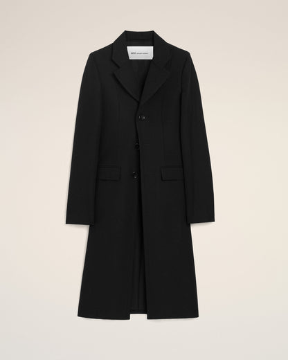AmiParis Black New Wool Simple Breasted Fitted Coat Women's