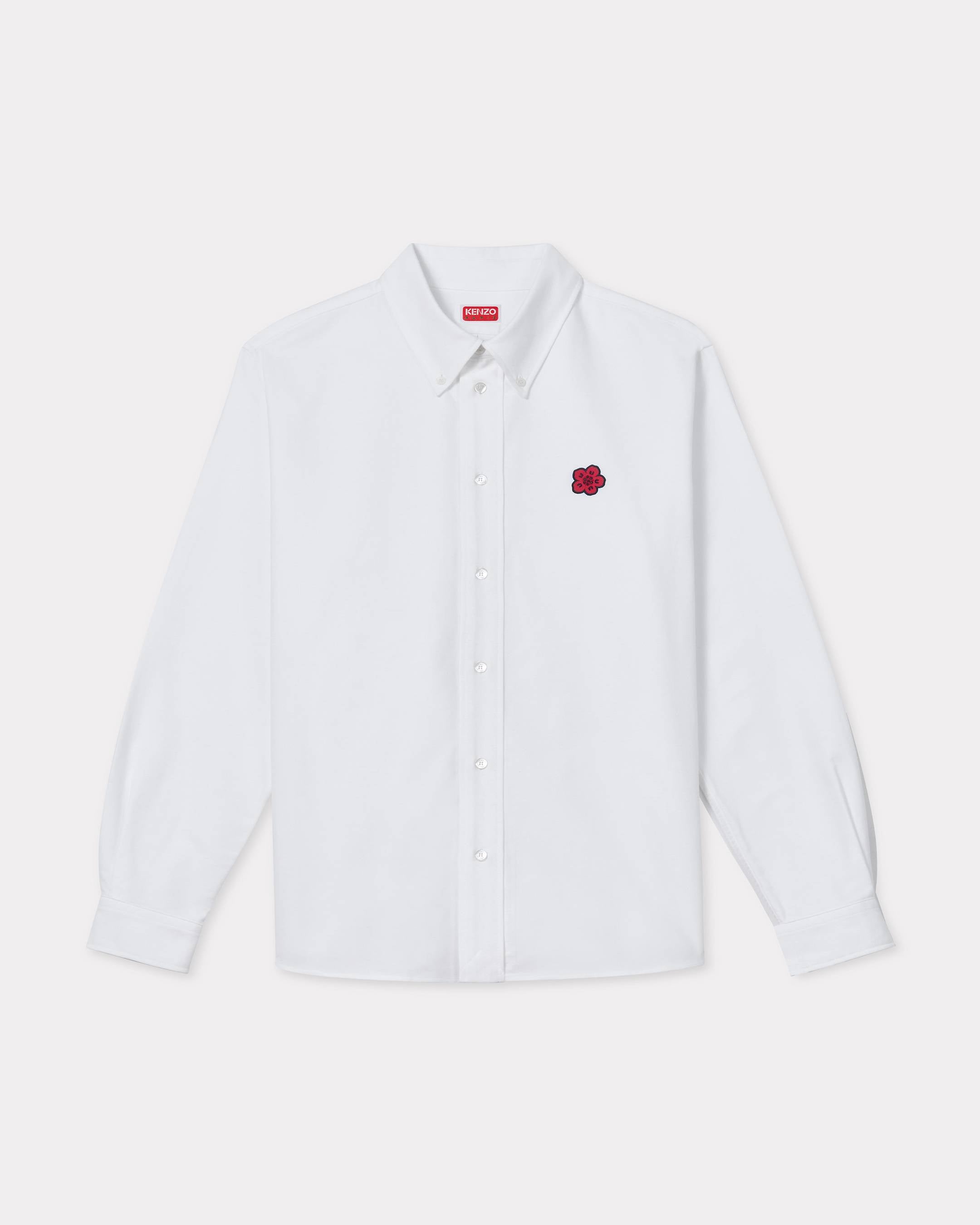 Kenzo Boke Flower Embroidered Shirt In Oxford Cotton