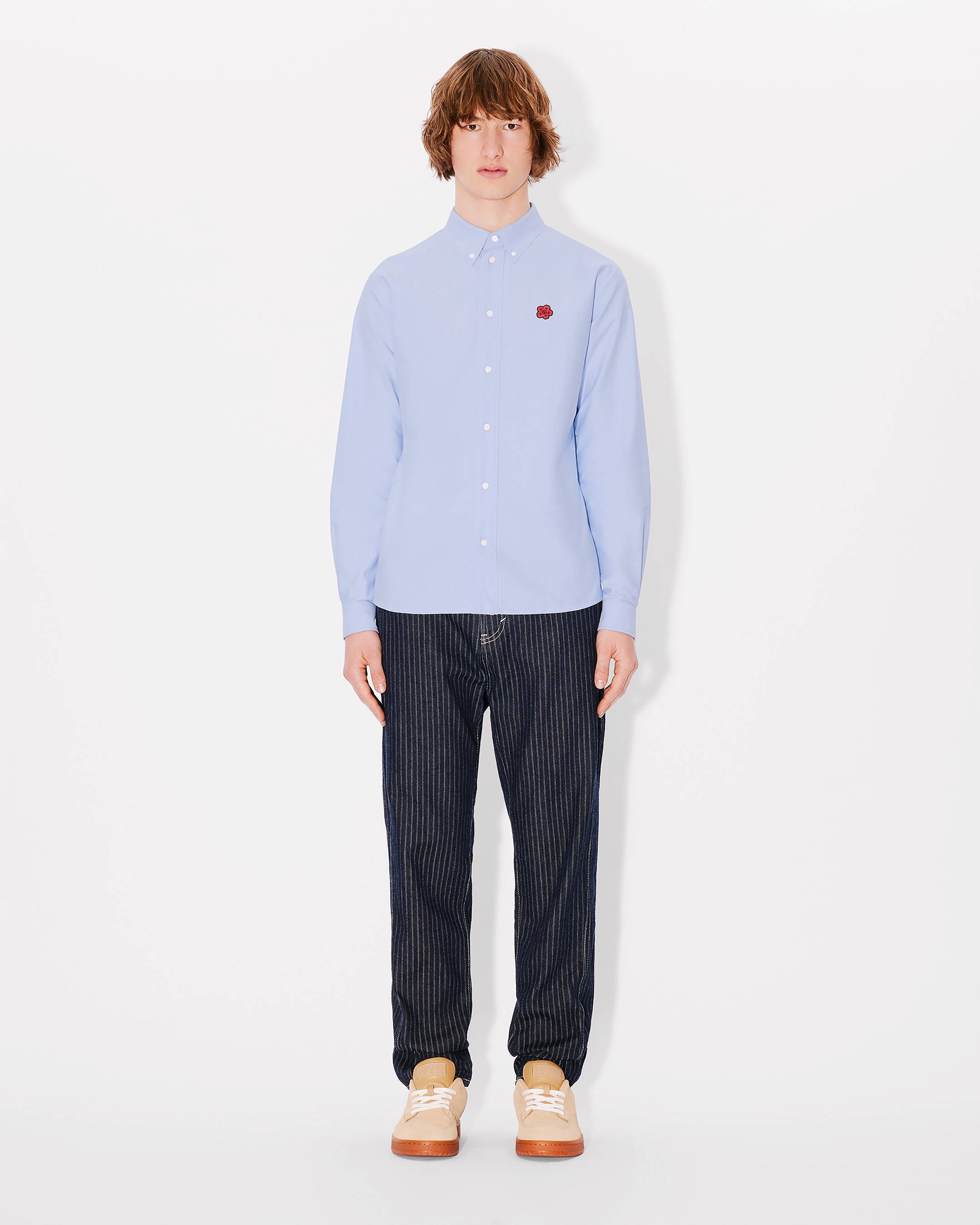 Kenzo Boke Flower Embroidered Shirt In Oxford Cotton