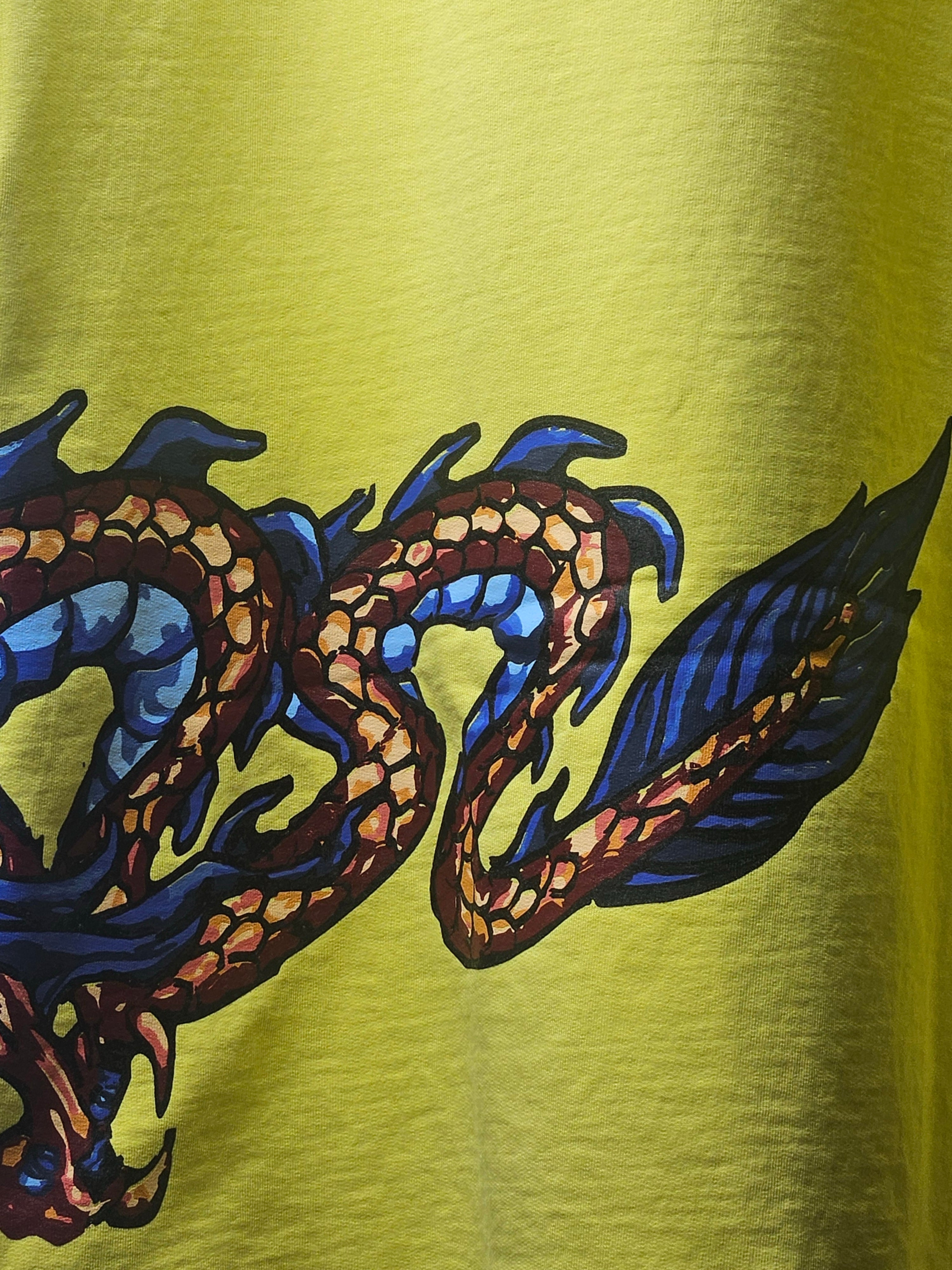 LIME YELLOW EASTERN DRAGON T-SHIRT