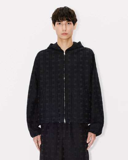 Kenzo Weave Hooded Overshirt In Cotton Jacquard