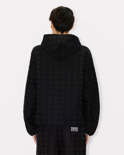 Kenzo Weave Hooded Overshirt In Cotton Jacquard