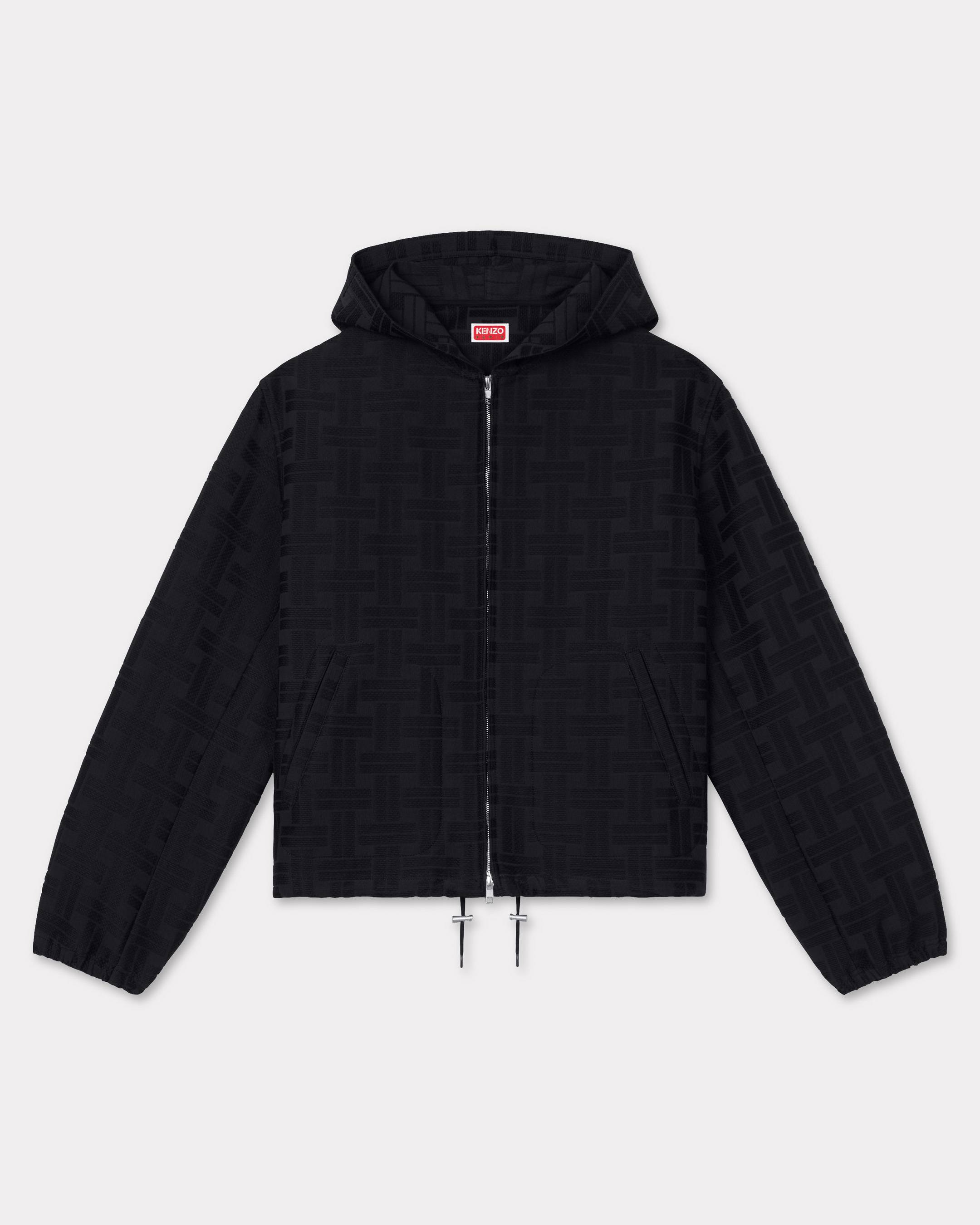 Kenzo Weave Hooded Overshirt In Cotton Jacquard