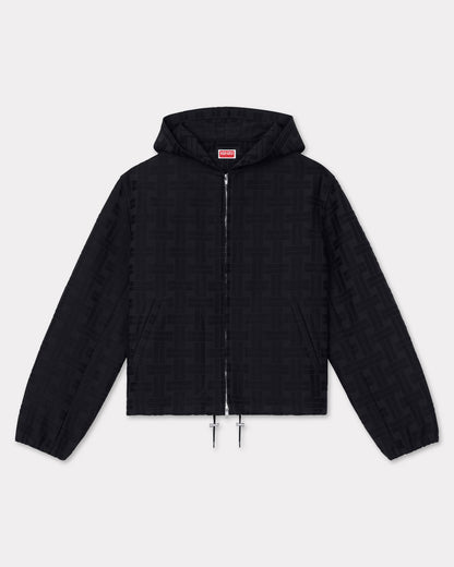 Kenzo Weave Hooded Overshirt In Cotton Jacquard