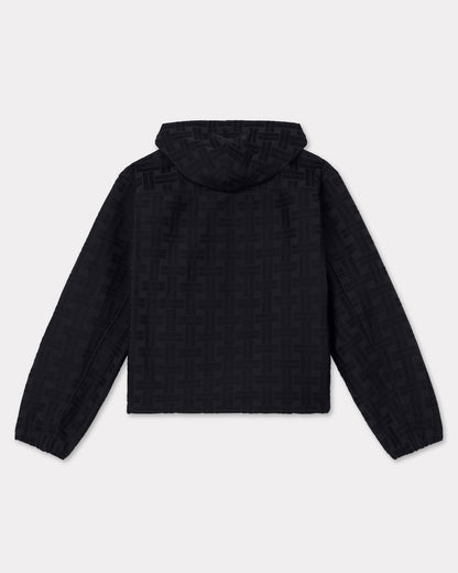 Kenzo Weave Hooded Overshirt In Cotton Jacquard