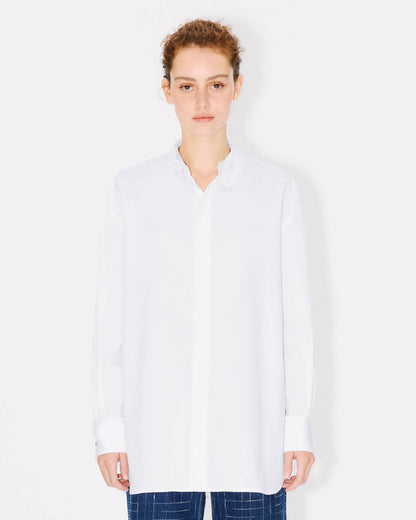 Kenzo Stand Collar Oversized Shirt In Cotton Poplin Women's